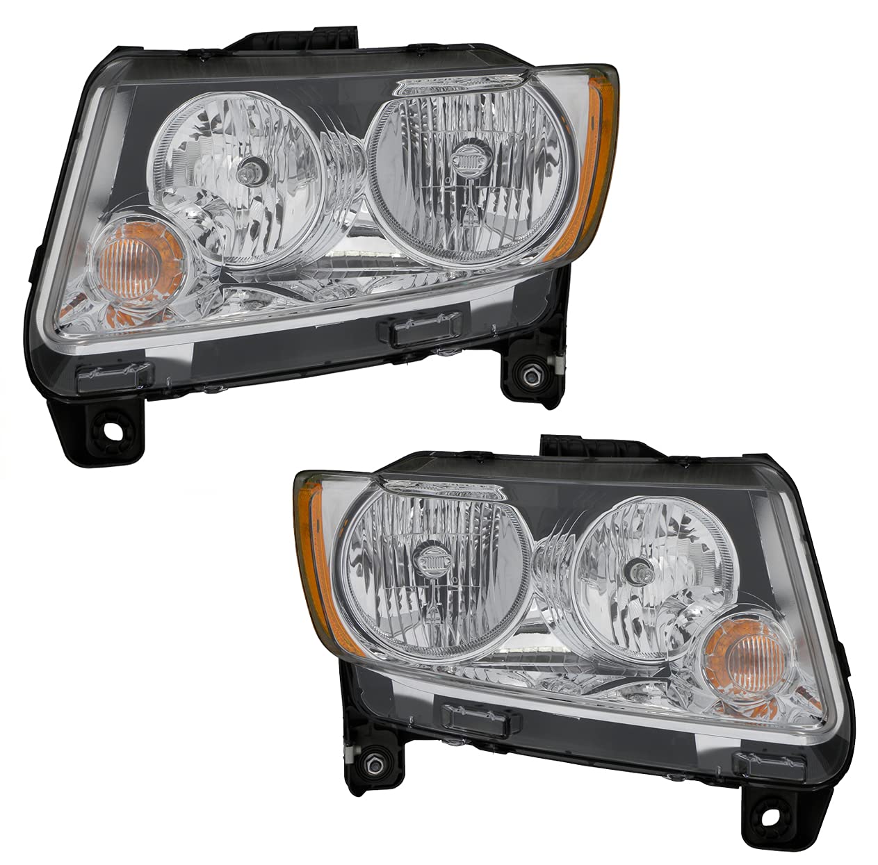 Jeep Compass Headlights - Pair Set for 2011-2013 Models (LMB Code) - Left Driver & Right Passenger Side Replacement - Perfect for Night Driving & Off-Road Adventures
