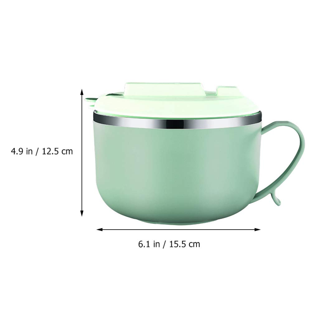 **Hemoton Stainless Steel Food Storage Container with Lid - Microwave Safe Instant Noodle Bowl, Rice Bowl & Mixing Bowl for Camping, Kitchen & Outdoor Use**