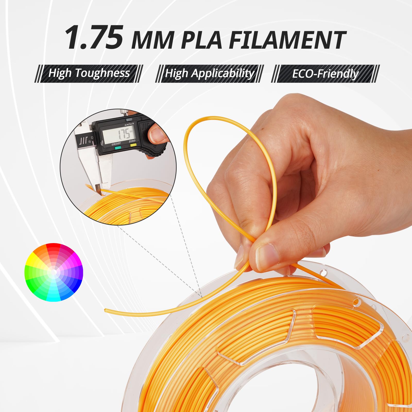 Premium AMOLEN PLA 3D Printer Filament Bundle - 1.75mm Silk PLA Filament in Gold, Silver, Bronze & Red Copper (200g x 4 Spools) for 3D Printing, DIY Projects, Cosplay Props & Home Decor