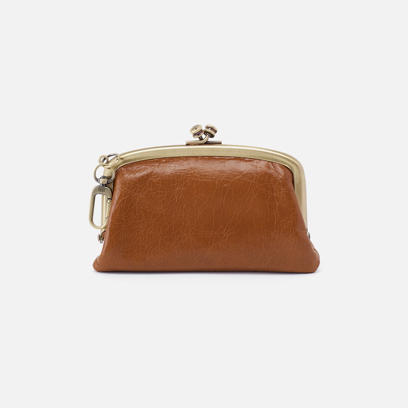 Premium Polished Leather Cheer Frame Pouch in Truffle Brown - Perfect for Everyday Essentials, Travel & Work Accessories Organization