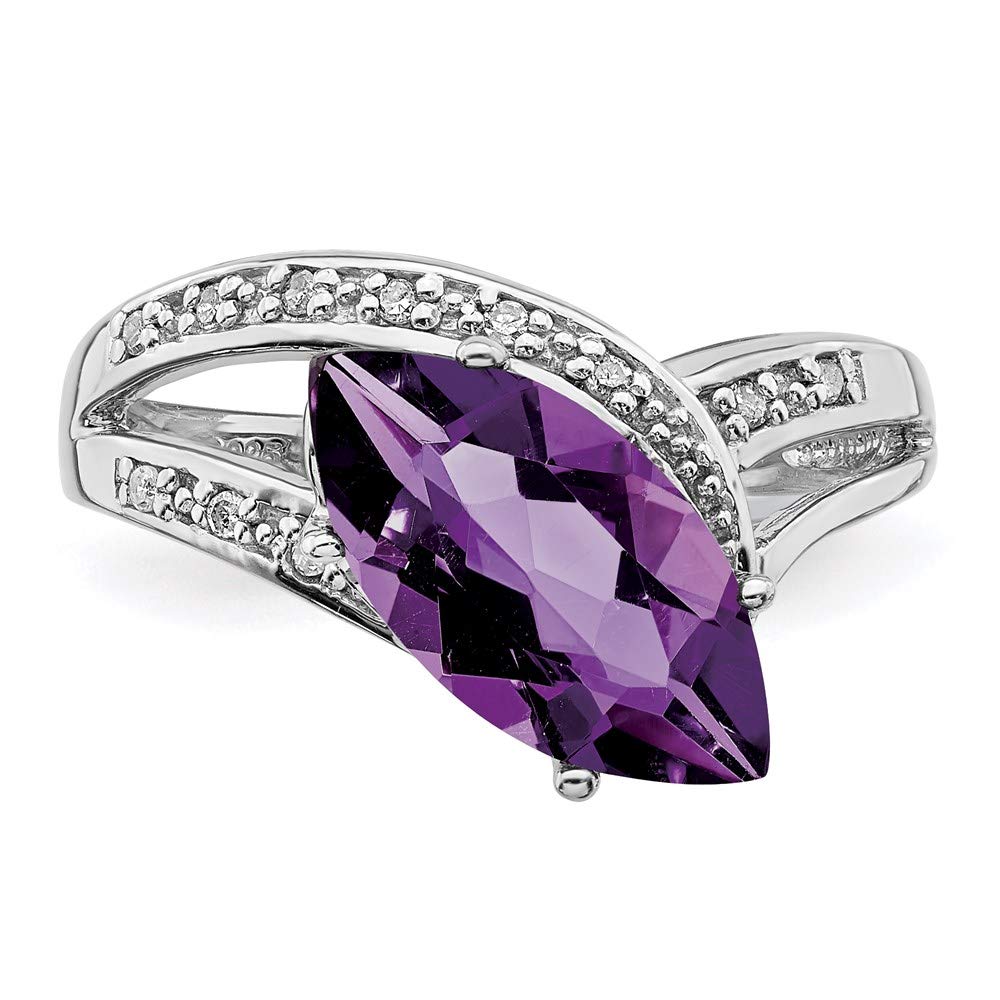925 Sterling Silver Amethyst & Diamond Ring for Women | Elegant Fine Jewelry Gift for Her | Perfect for Anniversaries, Birthdays & Special Occasions