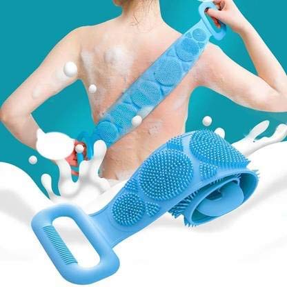 Kawna Silicone Bath Scrubber with Handle - Exfoliating Back Scrubber Belt for Shower & Bath - Perfect for Deep Cleansing & Skin Exfoliation at Home or Spa