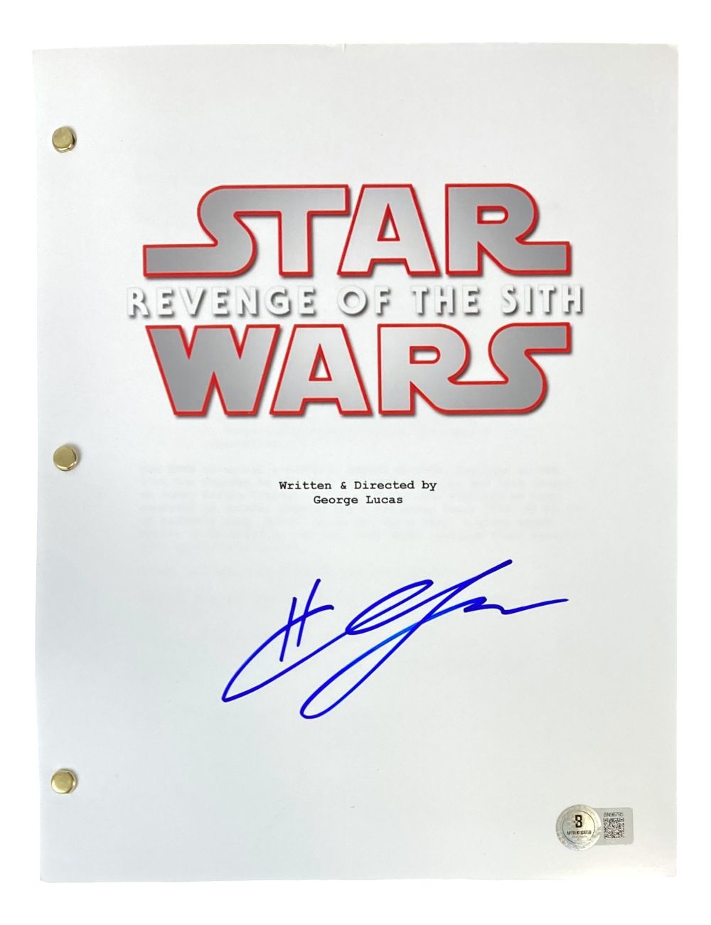 Hayden Christensen Autographed Star Wars Revenge of The Sith Movie Script - Authentic Signed Memorabilia for Collectors & Fans - Perfect for Display in Home Theater or Star Wars Themed Room