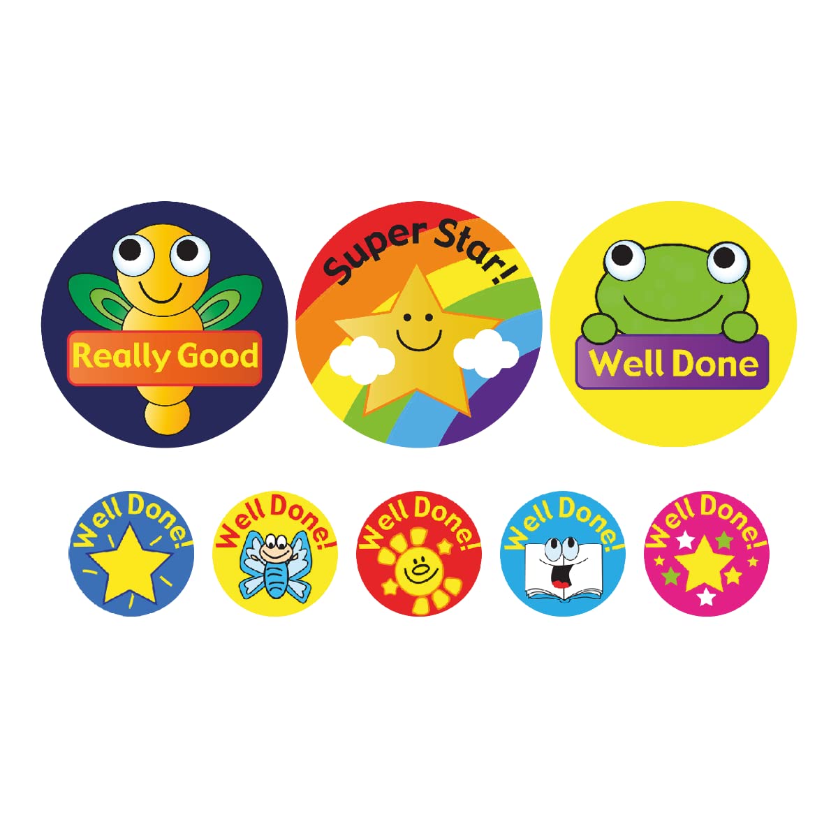 35mm & 10mm 690-Piece Animal, Star & Gadget Sticker Set - Perfect for Scrapbooking, DIY Crafts, Laptop Decoration & Kids Activities