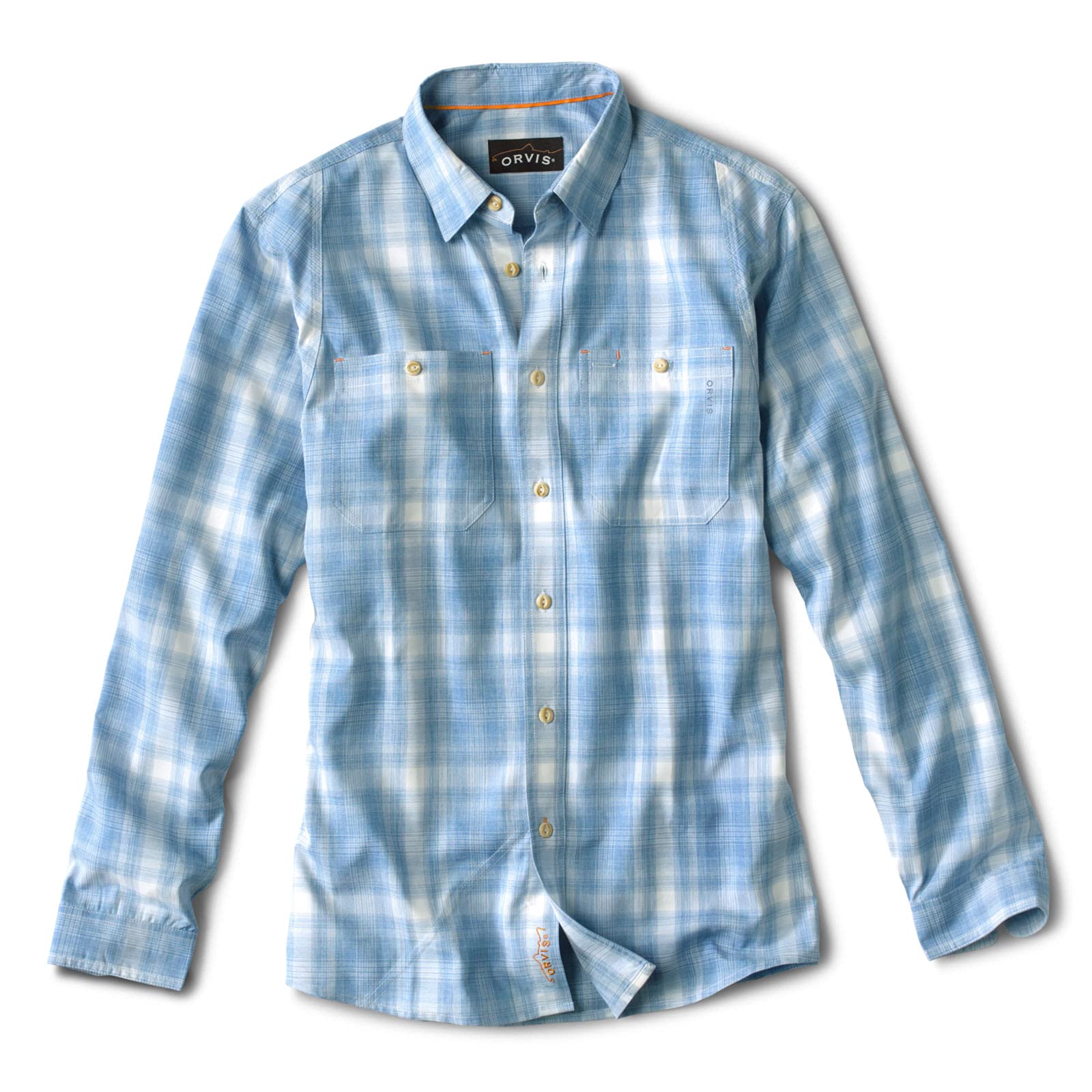 Orvis Tech Chambray Work Shirt for Men - Tall Size Comfortable Long Sleeve Button Down Shirt for Outdoor Work, Hiking & Casual Wear