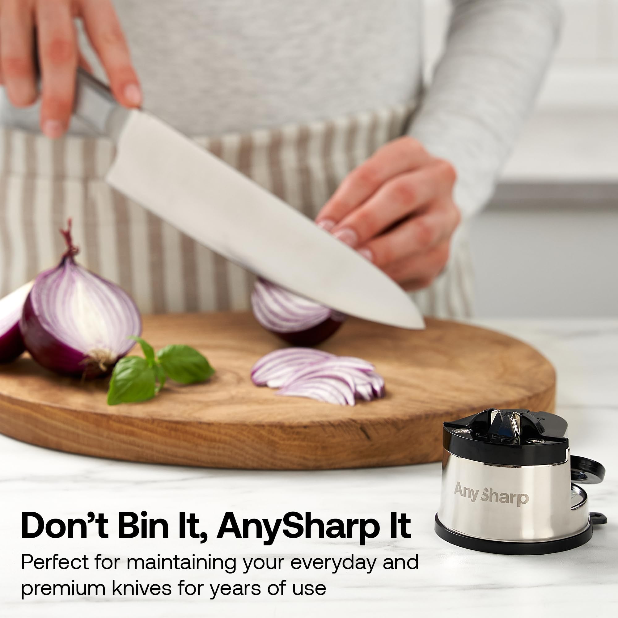 AnySharp Pro Knife Sharpener - Premium Metal Blade Sharpener for Kitchen Knives, Scissors & Tools | Perfect for Home Chefs & Professional Cooks | Easy to Use & Durable Design