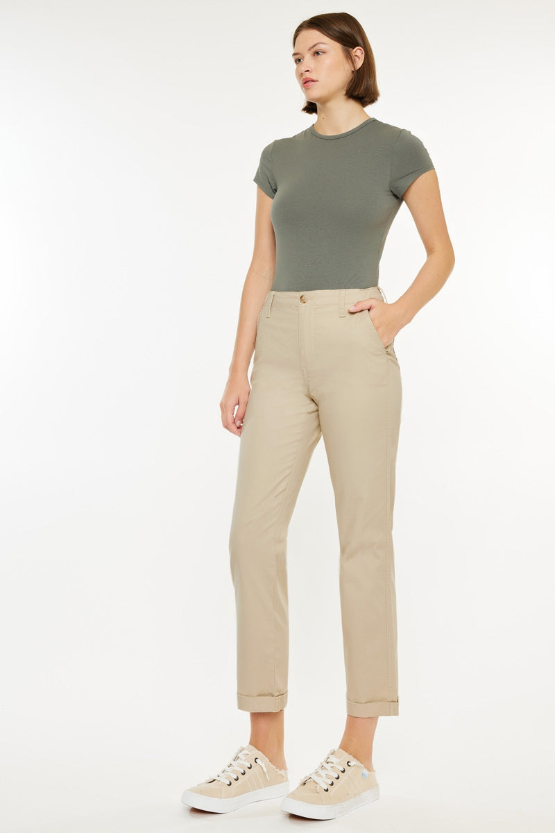 Carol High Rise Slim Chino Pants for Women - Comfortable Stretch Tapered Ankle Pants for Work, Office & Casual Wear | Perfect for Business, Travel & Everyday Outfits
