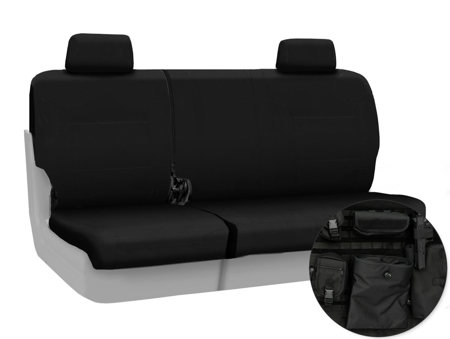 Coverking Rear 60/40 Bench Custom Fit Seat Cover for Jeep Wrangler JK & JL (2007-2023) - Durable Ballistic Nylon Fabric in Black - Perfect for Off-Roading, Camping & Daily Protection