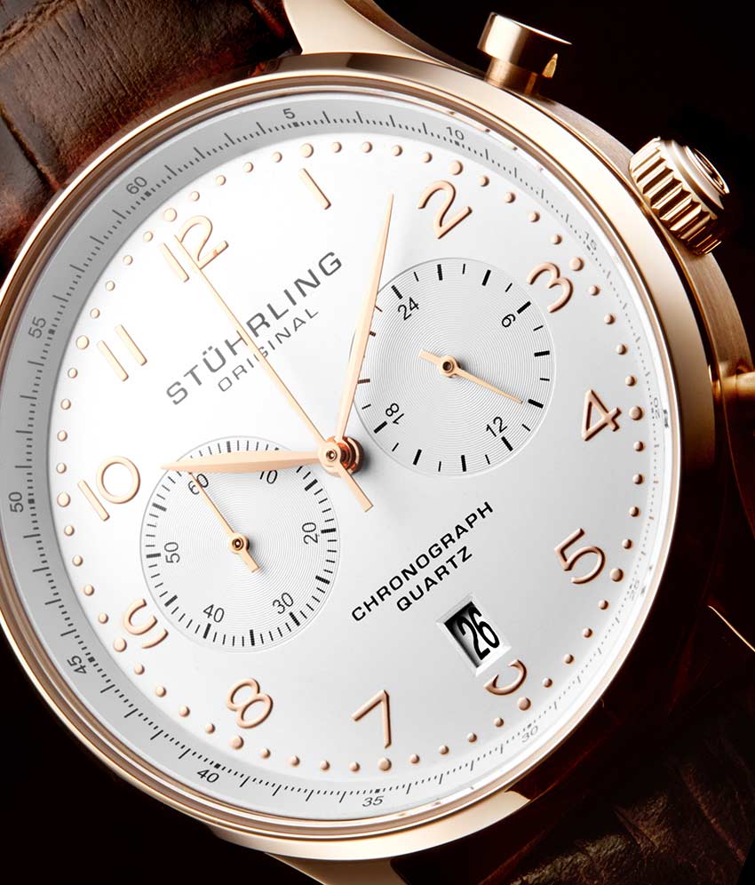 GR1 Q 896 Quartz 42mm Chronograph Watch for Men - Waterproof Sports Chrono Wristwatch with Date Display - Perfect for Running, Swimming & Outdoor Activities
