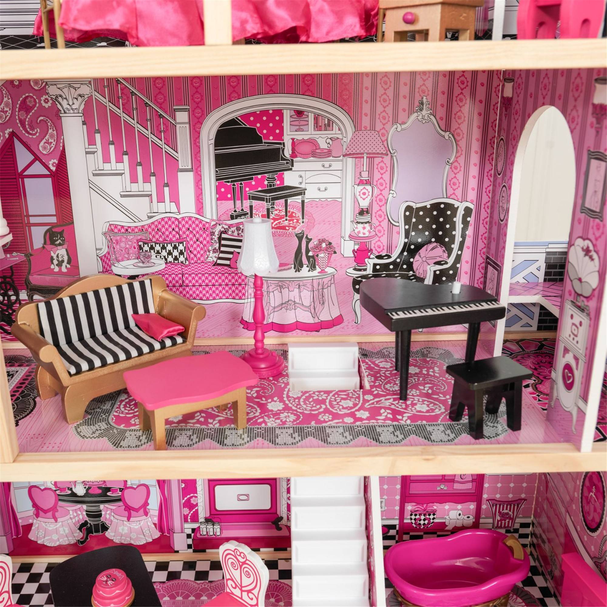 KidKraft Bella Dollhouse - Wooden Doll House for Girls with Furniture & Accessories | Perfect for Pretend Play, Birthday Gifts & Home Decor