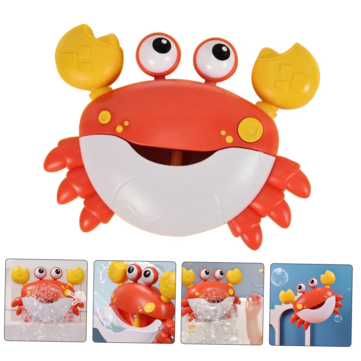 RORPOIR Bubble Bath Machine - Crab Bubble Maker for Kids, Fun Shower & Bath Toy, Red Plastic Animal Bath Toys for Toddlers & Children - Perfect for Bathtime Play and Sensory Development