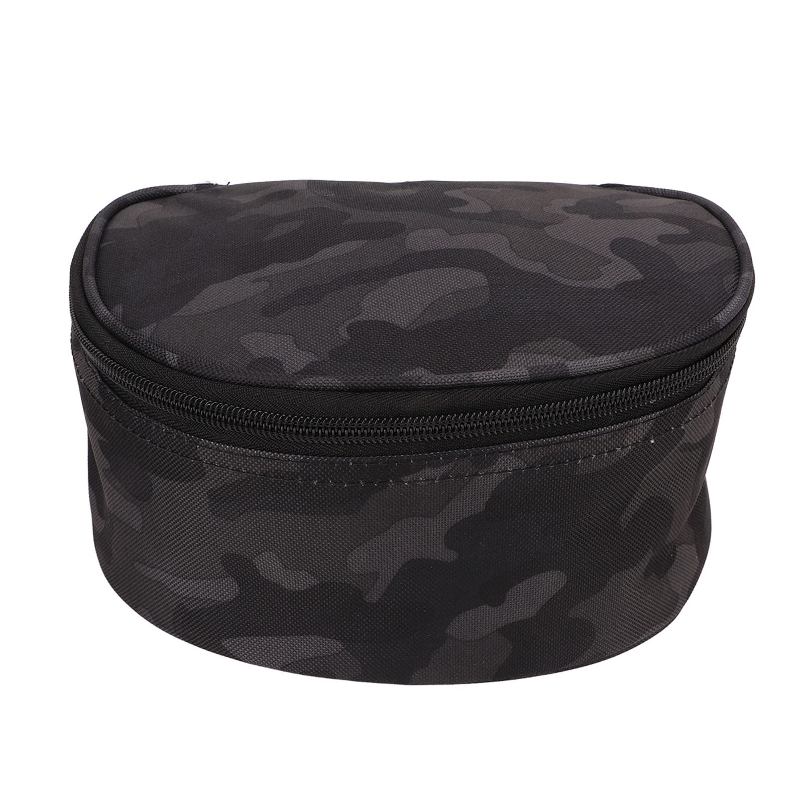 Premium Fishing Reel Bag - Durable Oxford Cloth Tackle Storage with Secure Zipper - Portable Black Camo Design for Lake & River Fishing - Ideal for Spinning Reels, Baitcasters & Fishing Gear Organization