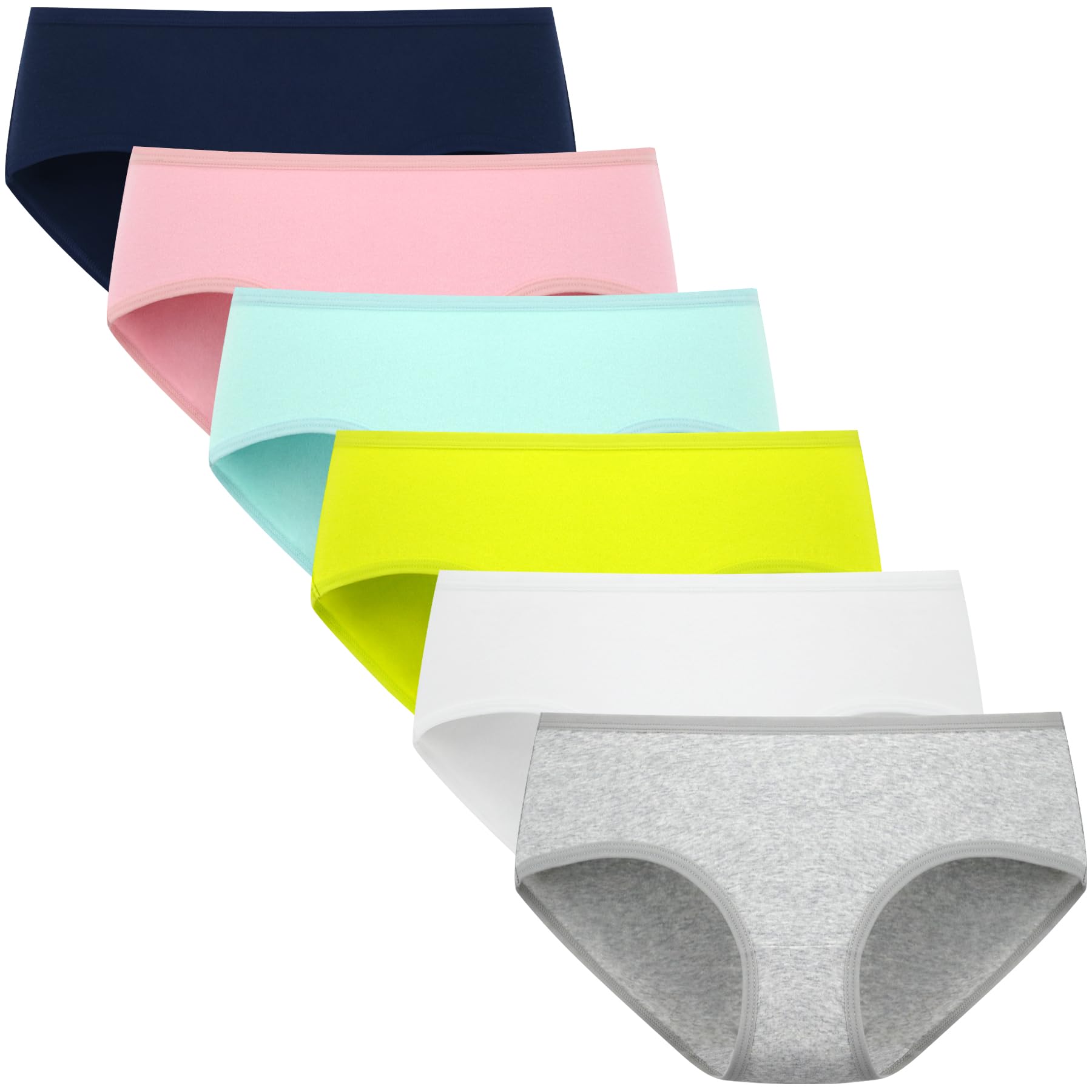 Soft Cotton Teen Girls Underwear Briefs - 6 Pack Comfy Panties for Everyday Wear | School, Sleep & Sports