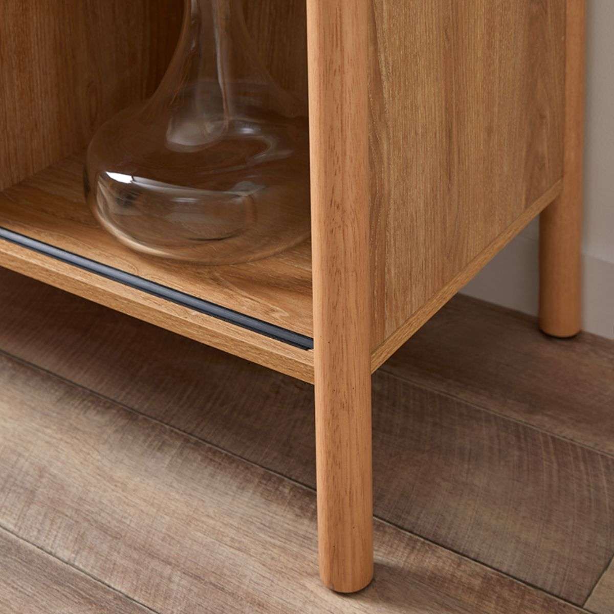 Blair Bar Cabinet - Modern Wooden Liquor Storage with Glass Door & Adjustable Shelves - Perfect for Home Bar, Dining Room, or Living Room Decor