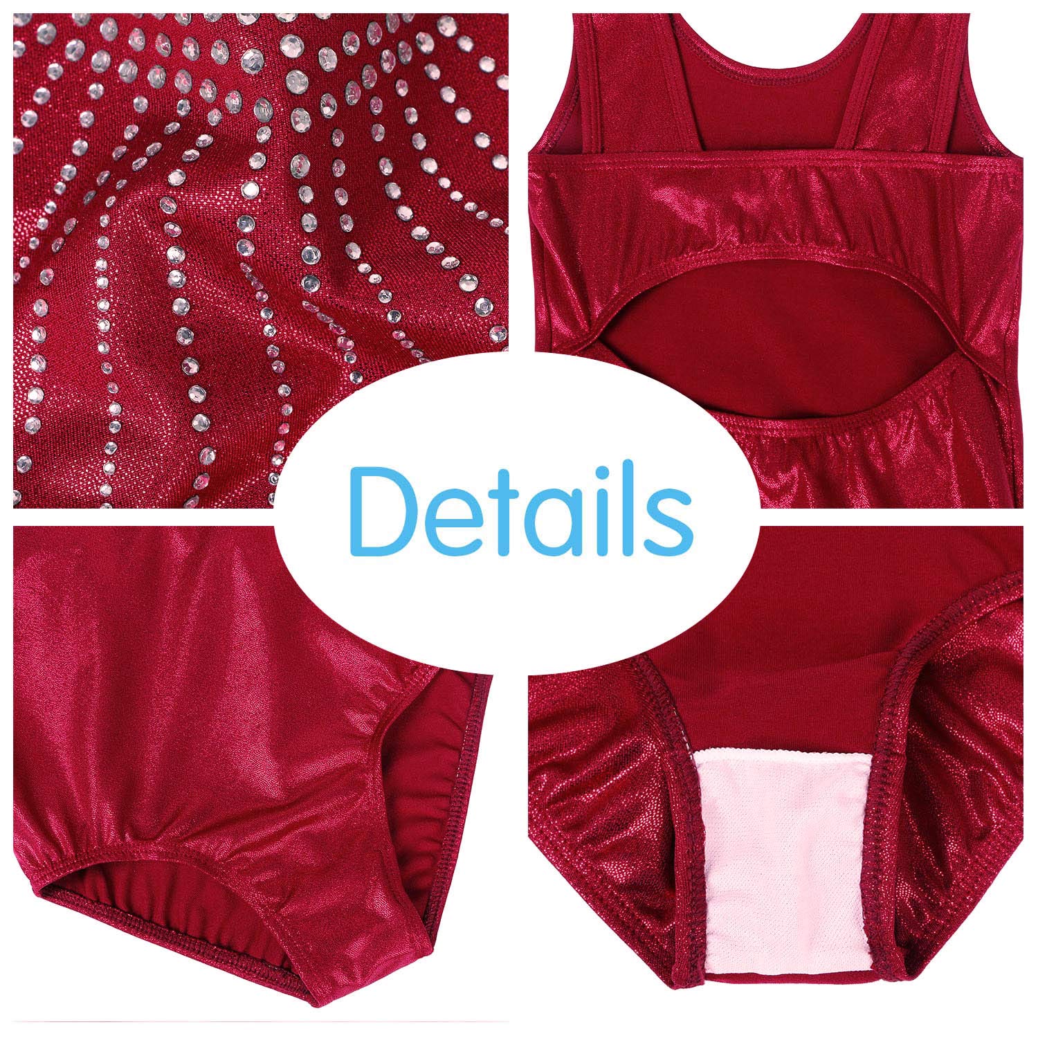 **BAOHULU Girls Gymnastics Leotard with Shiny Jewels – Kids Dance & Athletic Wear for Ballet, Cheerleading & Performance**