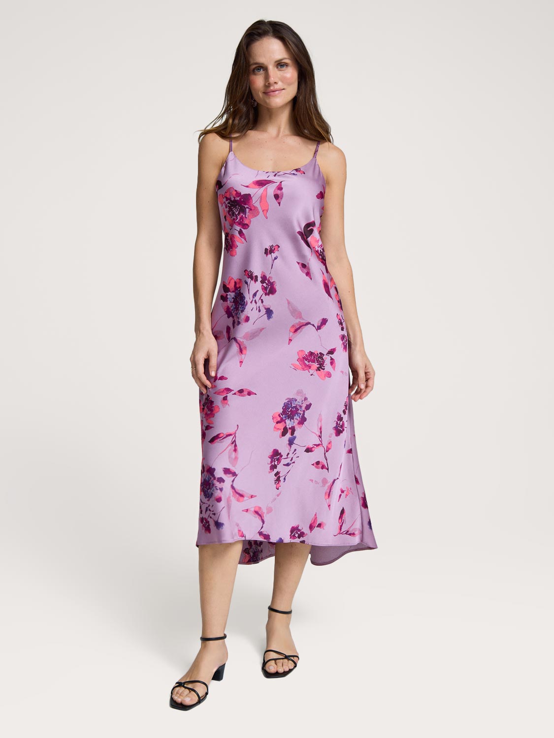 Floral Midi Satin Slip Dress for Women - Elegant Summer Party & Wedding Guest Dress - Perfect for Beach Vacations, Date Nights & Special Occasions