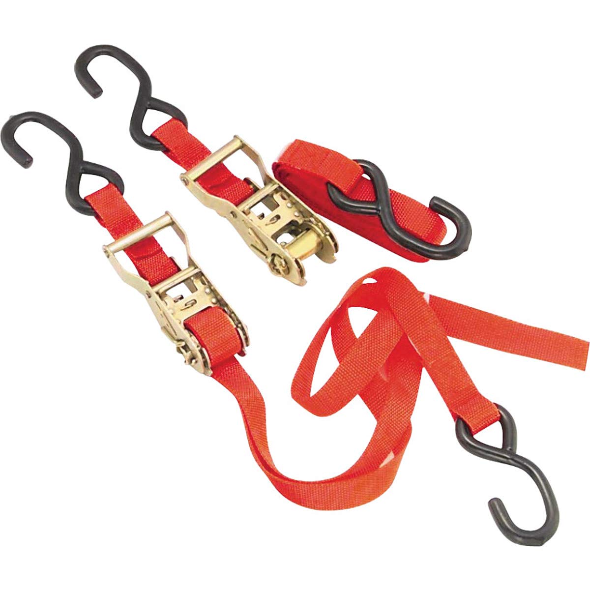 BikeMaster Ratchet Universal Tie Down Straps - Heavy Duty Red Tie Downs for Motorcycle, ATV, Bike & Cargo Securing - Perfect for Transport, Storage & Outdoor Adventures