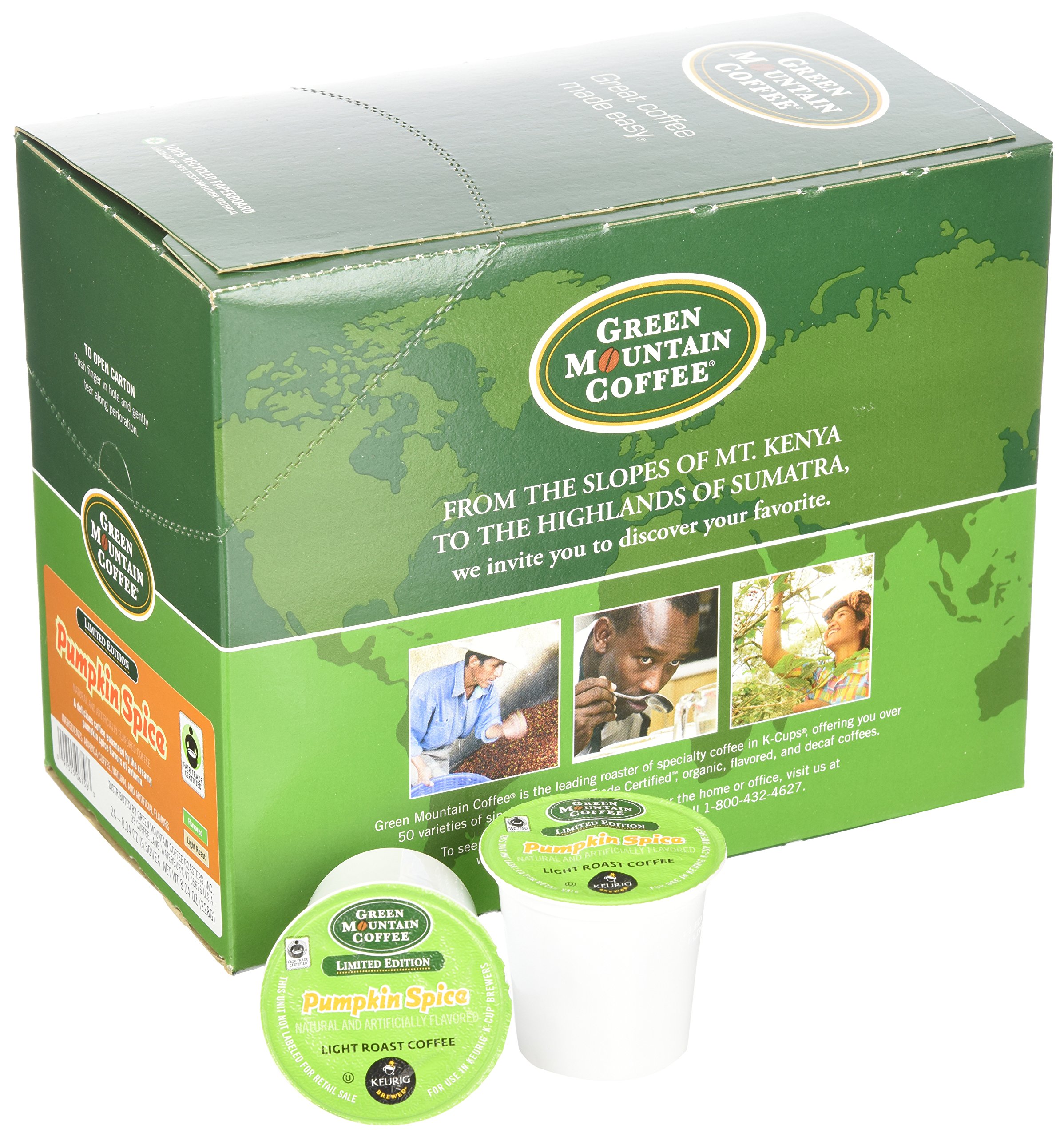 Green Mountain Coffee Pumpkin Spice K-Cups (96 Count) - Fall Flavored Coffee Pods for Keurig Brewers | Perfect for Autumn Mornings, Thanksgiving Gatherings & Cozy Evenings