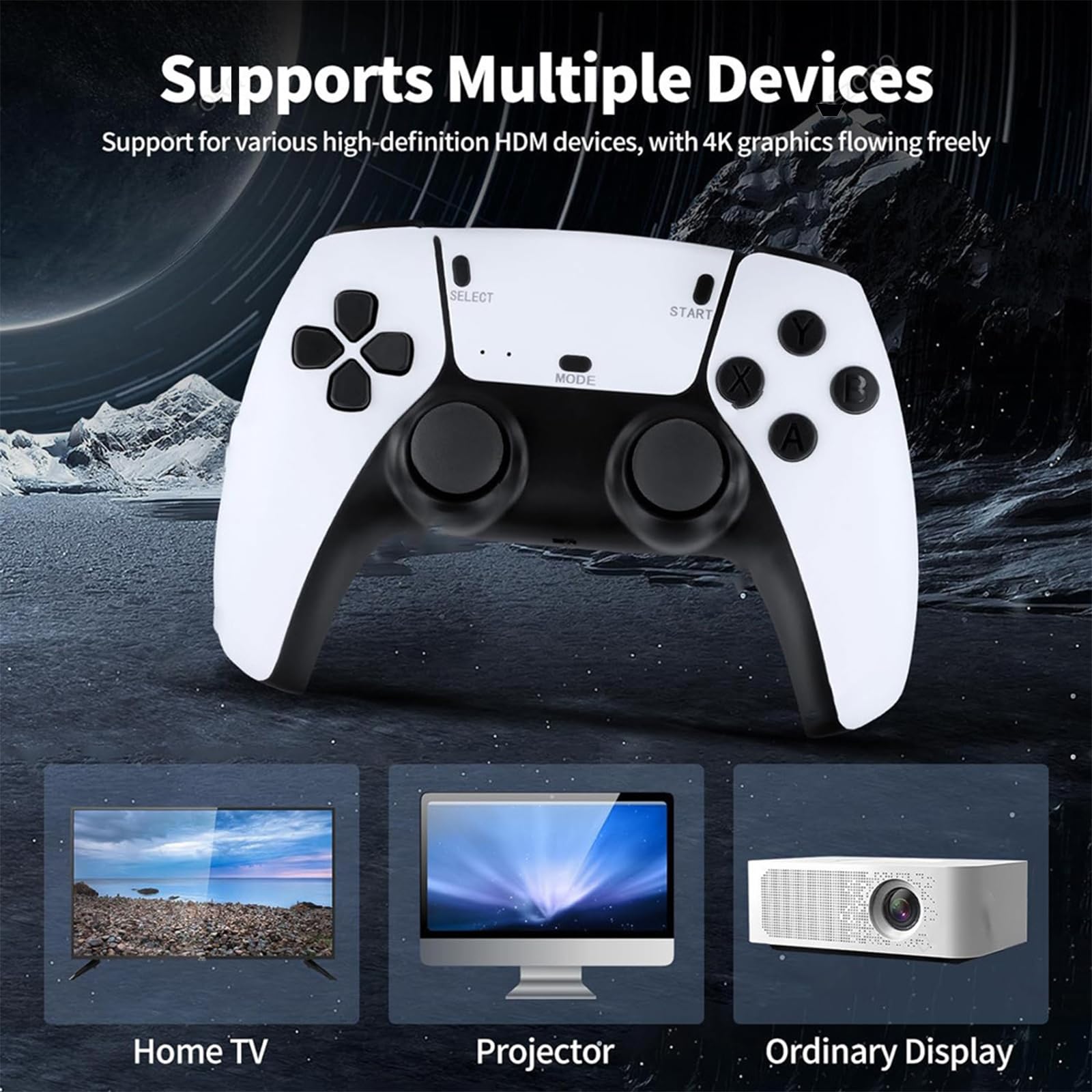 Zeus Retro 4K Gaming Console with 20000+ Built-in Games - Wireless Plug & Play Video Game Stick - Classic Retro Gaming System for TV - Perfect for Family Game Nights & Nostalgic Gaming Experience