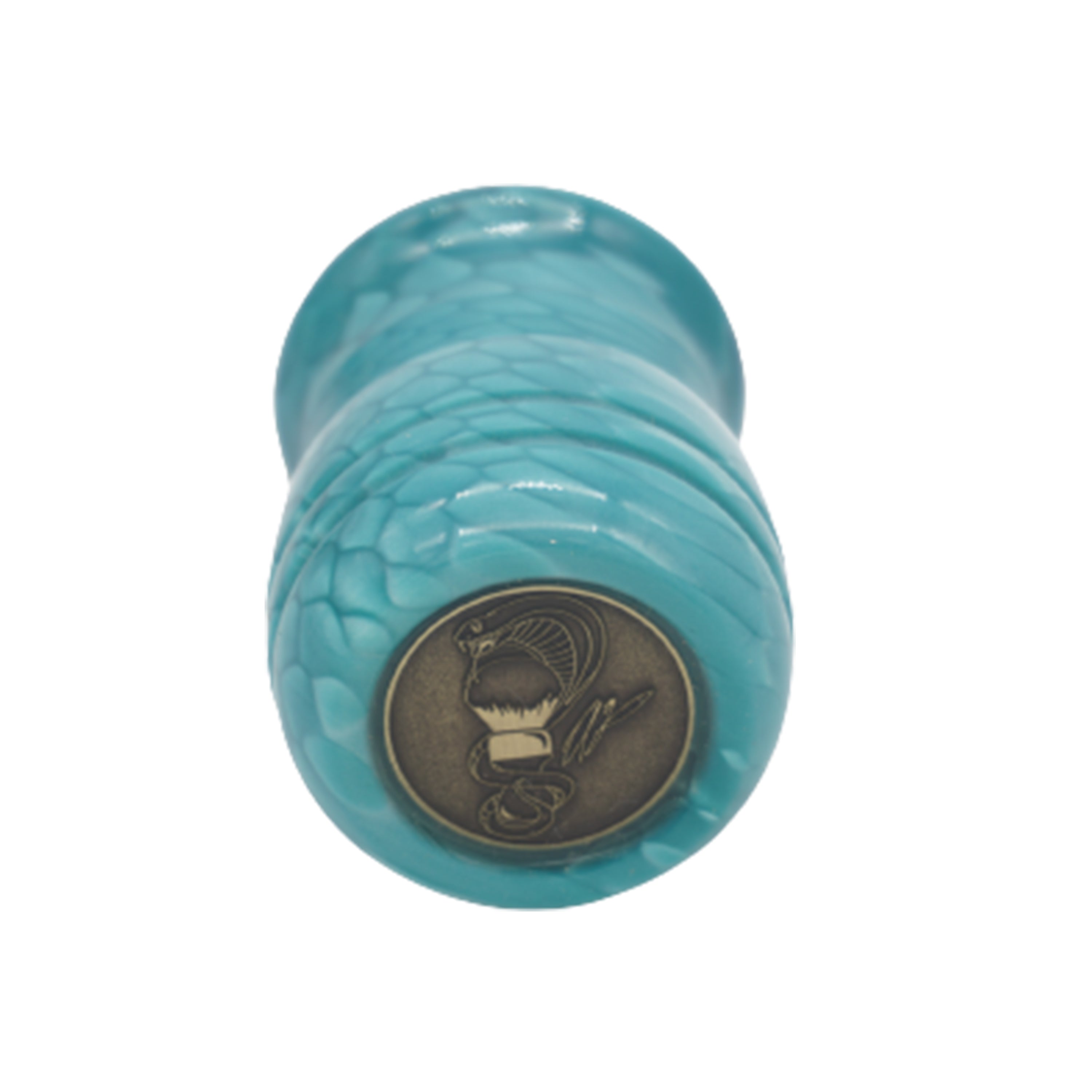 Premium Blue Snakeskin Handcrafted Shaving Brush Handle - Fits 24mm & 26mm Knots - Perfect for Wet Shaving & Grooming Gifts for Men