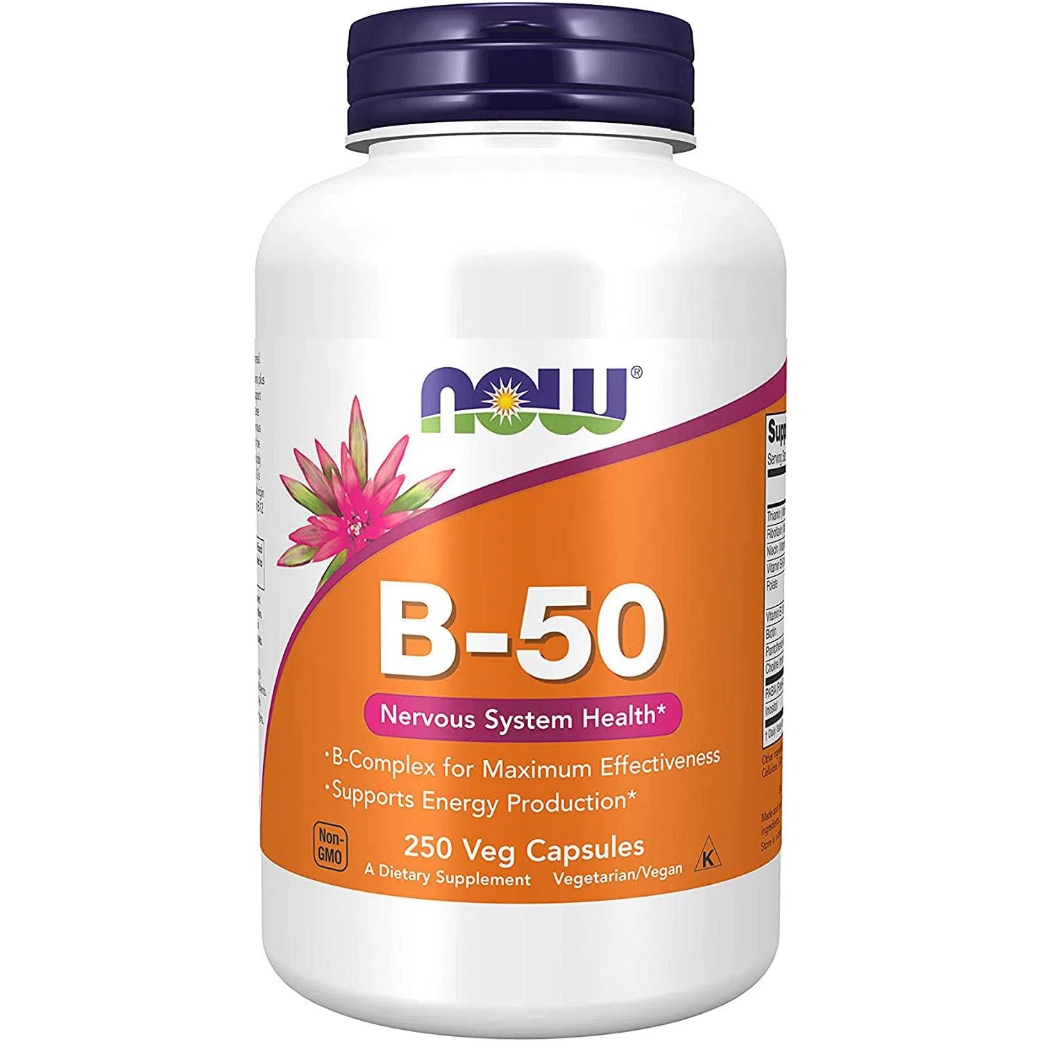 NOW Supplements Vitamin B-50 Complex with B1, B2, B3, B6, B12 & More - Supports Energy Metabolism, Nervous System & Stress Relief - 100 Veg Capsules - Perfect for Daily Wellness & Active Lifestyle