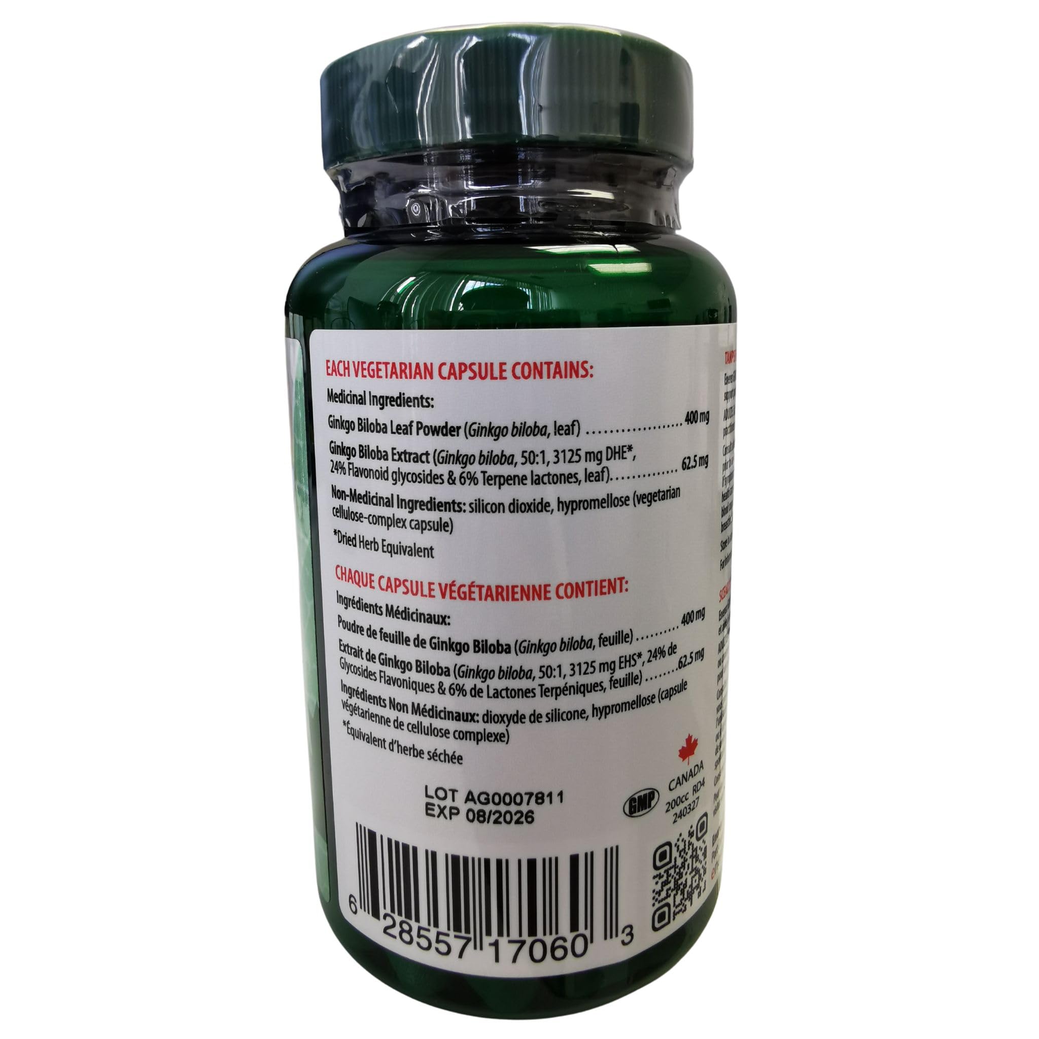 ENEREX Ginkgo Biloba Extract & Leaf Powder Supplement - 60 Capsules for Memory, Focus & Brain Health - Supports Cognitive Function & Circulation - Perfect for Students, Professionals & Seniors