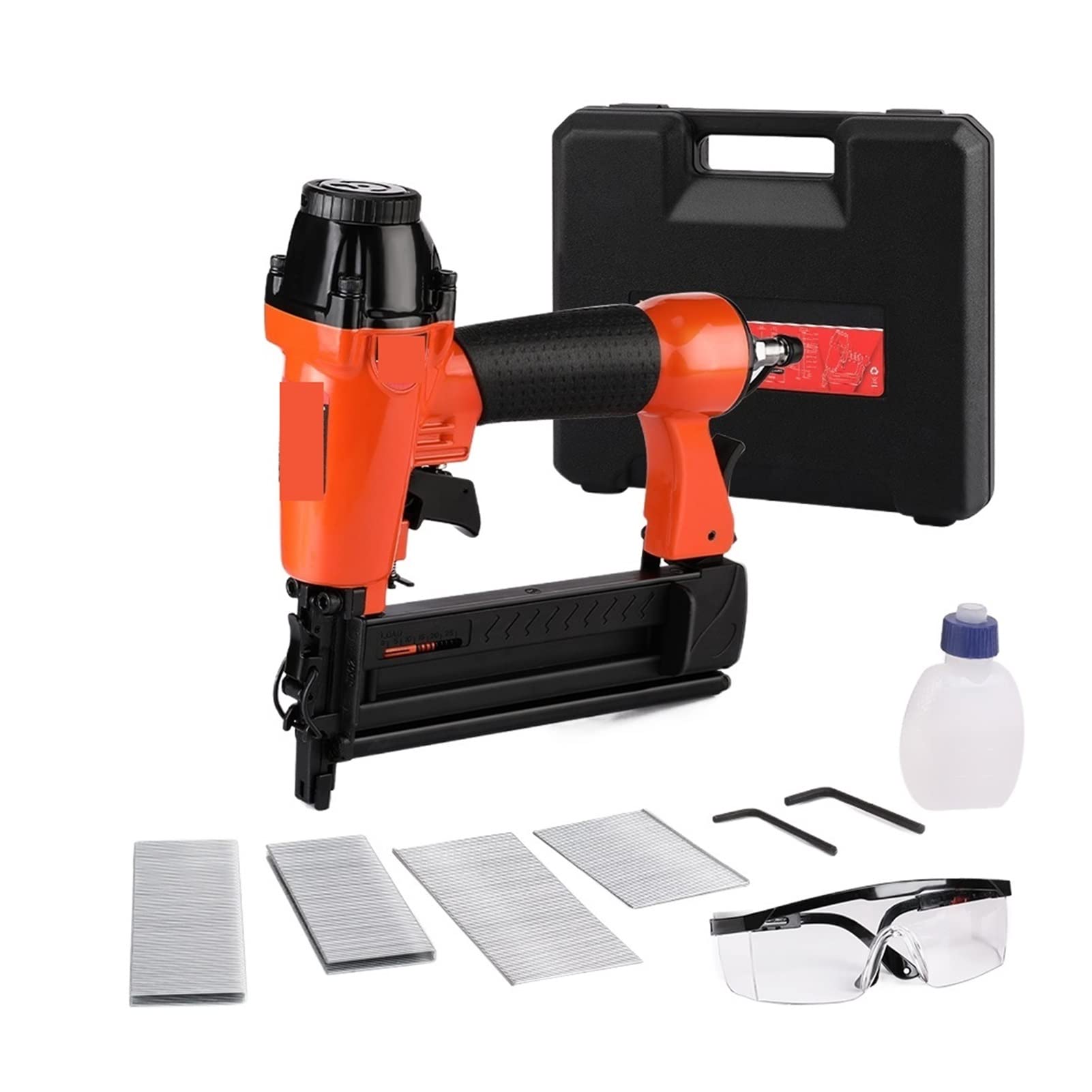 Pneumatic Nail Gun Combo Kit - 18GA Brad Nailer & Stapler with 400pc Staples - Lightweight Air-Powered Tool for Woodworking, Furniture Making & Framing - Ergonomic Design for DIY Projects & Professional Use