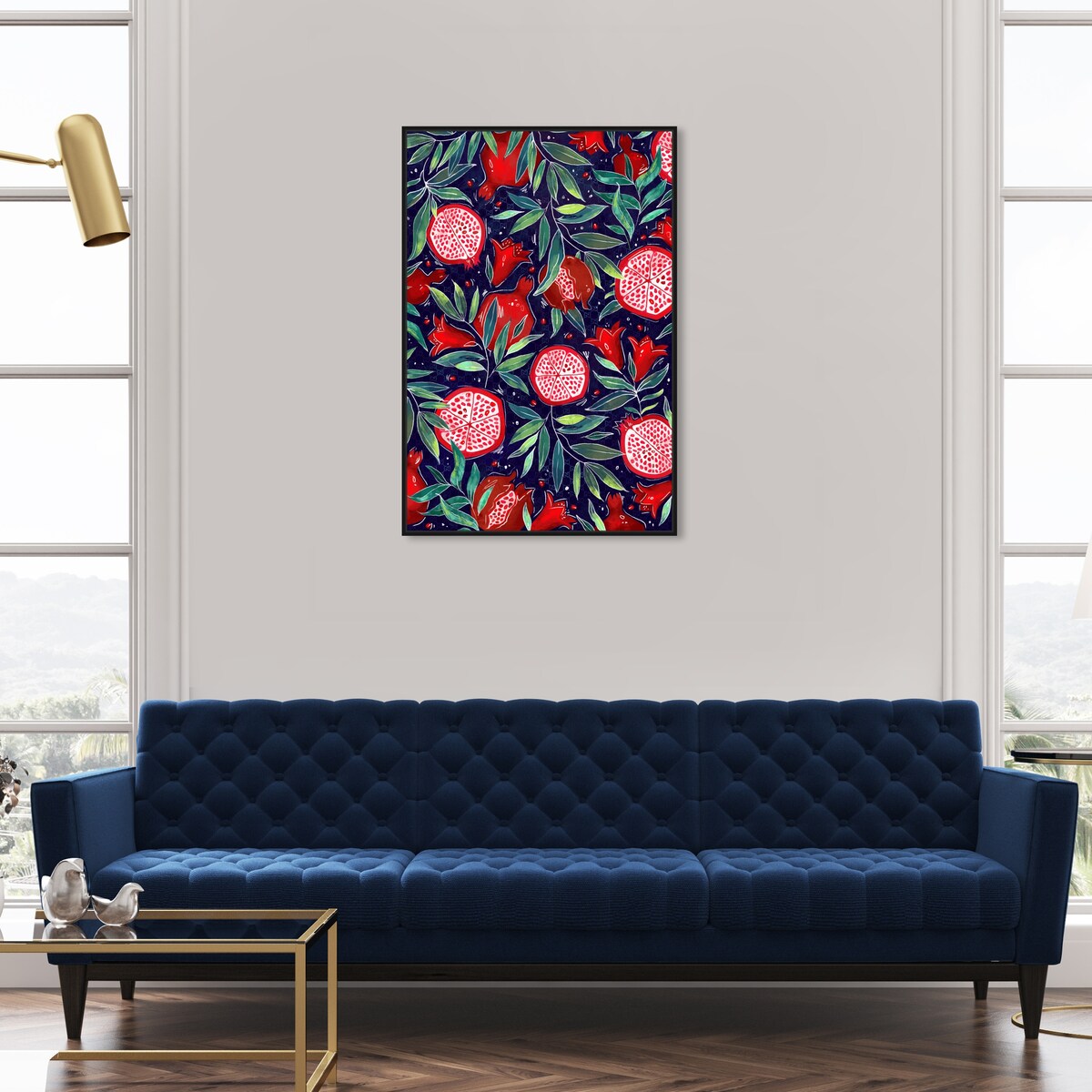 Blooming Tropical Flowers Framed Canvas Wall Art - White Cabin & Lodge Decor for Kitchen, Living Room, Bedroom | Nature-Inspired Home Decor & Gift Idea