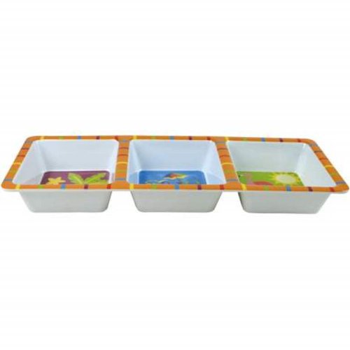 Stylish Sun and Surf Sectional Serving Tray - Coastal Themed Entertaining Platter for Beach Parties, Poolside Snacks & Outdoor Dining - Perfect Gift by Westland Giftware
