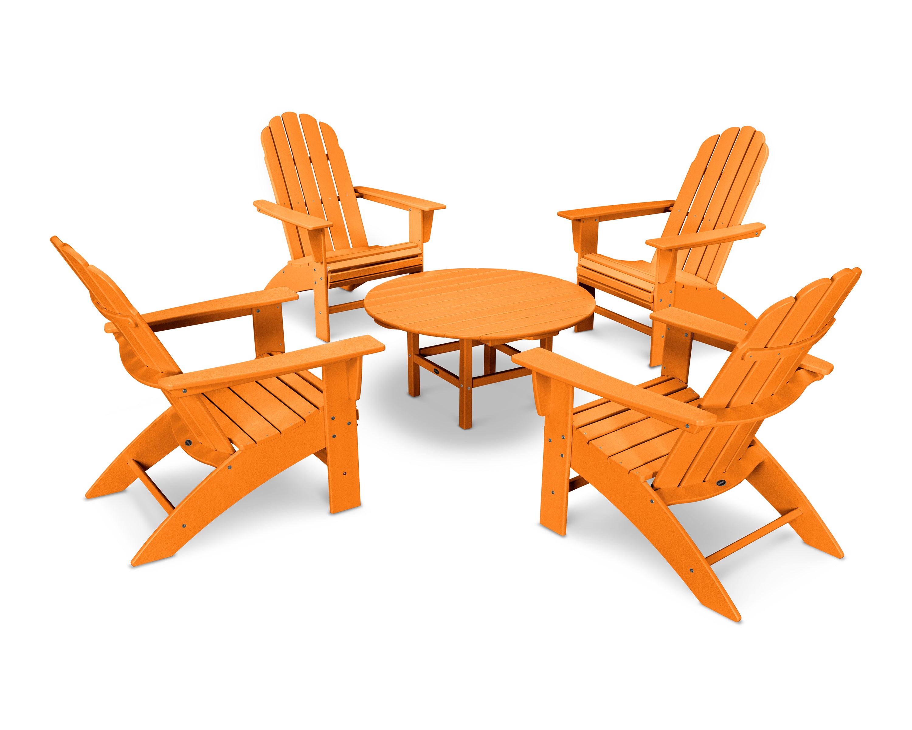 POLYWOOD Vineyard 5-Piece Oversized Adirondack Outdoor Patio Furniture Set - Perfect for Backyard, Poolside & Garden Relaxation