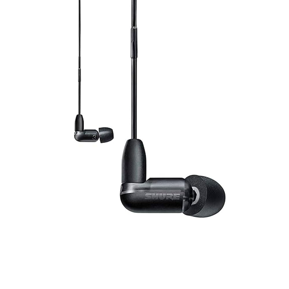 Shure AONIC 3 Wired Sound Isolating Earbuds - High Fidelity Clear Sound with BassPort Technology, Secure In-Ear Fit & Detachable Cable for Apple & Android Devices (Black) | Perfect for Commuting, Workouts & Studio Monitoring