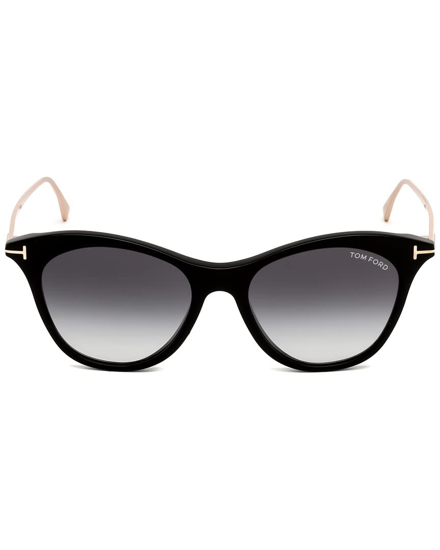 Tom Ford TF662 Micaela Oval Sunglasses 01B Black/Gold 53mm - Luxury Designer Shades for Women & Men | Perfect for Beach, Driving & Fashion Outfits