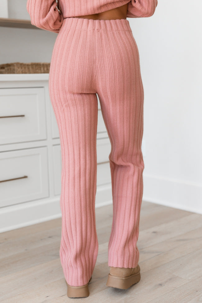 Stylish Mauve Knit Pants for Women - Comfortable & Durable Lounge Pants for Travel, Yoga & Relaxation at Home | Final Sale