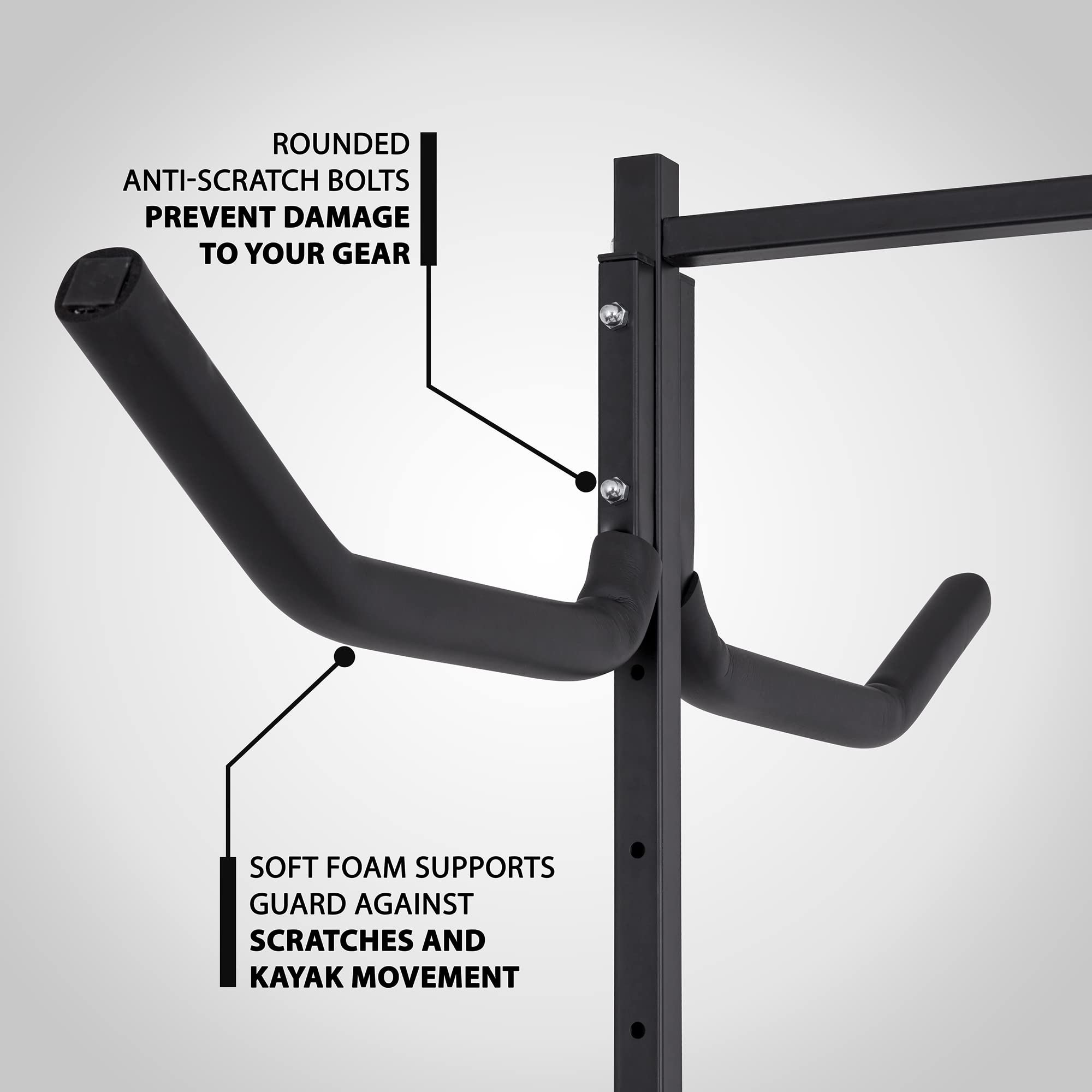Heavy Duty Kayak Storage Rack for 6 Kayaks, SUPs, Canoes & Paddleboards - Indoor/Outdoor Freestanding Stand for Garage, Shed, Dock or Backyard - Perfect for Kayak Enthusiasts & Water Sports Lovers