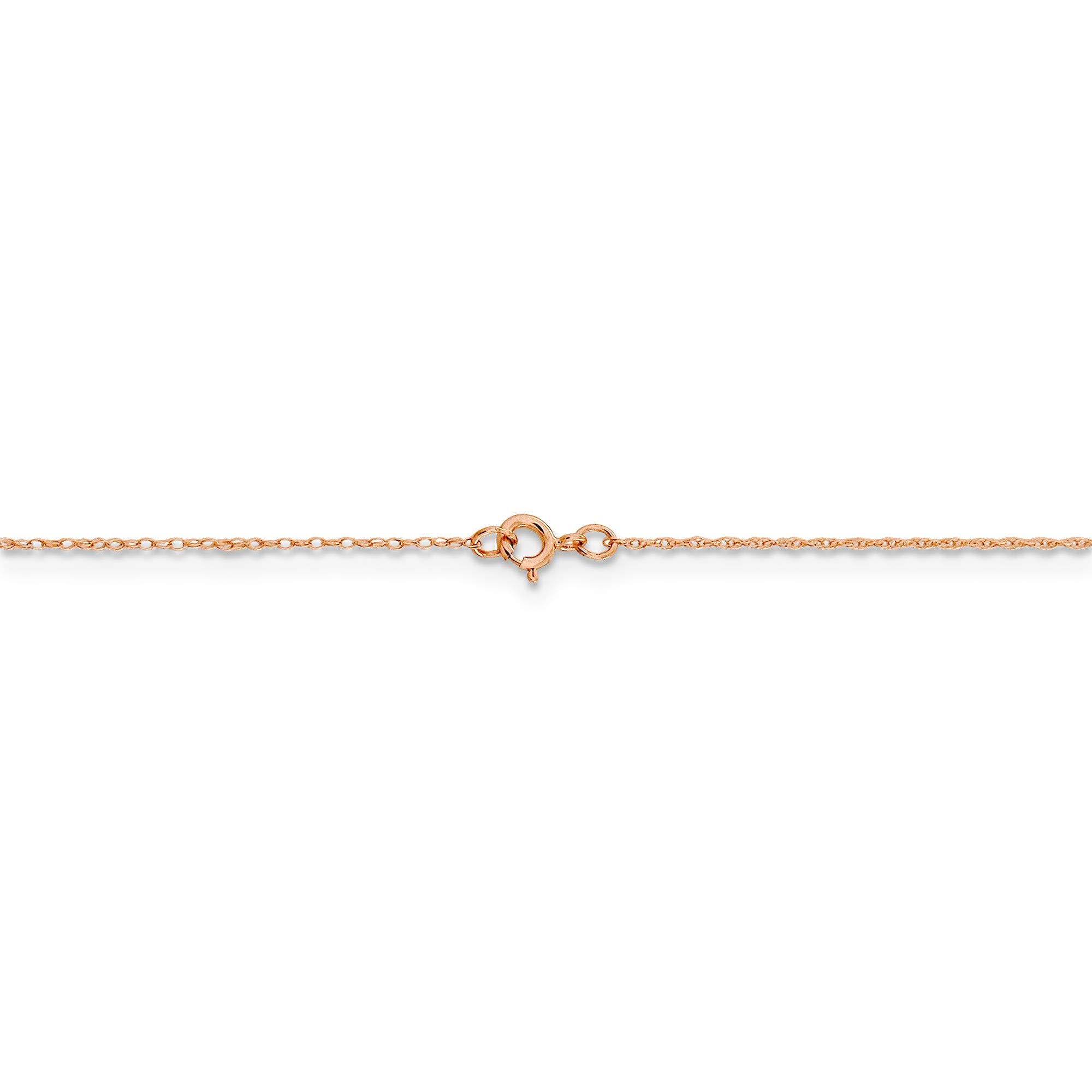 14K Rose Gold 0.5mm Cable Rope Chain Necklace - 18 Inch Dainty Jewelry for Women - Perfect for Layering, Gift Giving & Everyday Wear