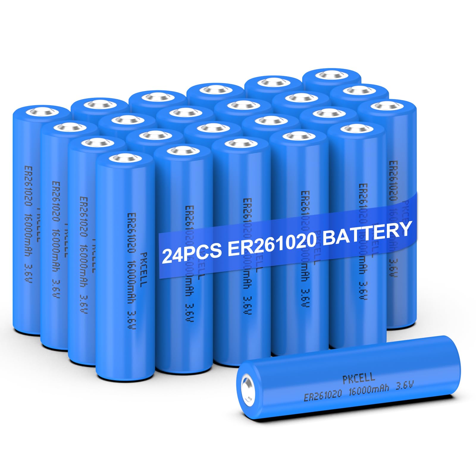 PKCELL 24 Pack ER261020 3.6V 16000mAh Lithium Thionyl Chloride Batteries - Long Lasting Power for IoT Devices, Medical Equipment & Industrial Sensors