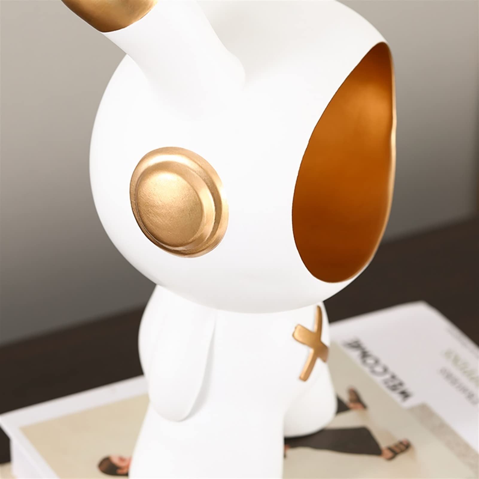 LEIYAN White Resin Decorative Key Holder Bowl - Animal Shaped Entryway Organizer for Keys, Phone, Wallet, Coins & Jewelry | Stylish Home Decor for Living Room, Bedroom & Office Desk