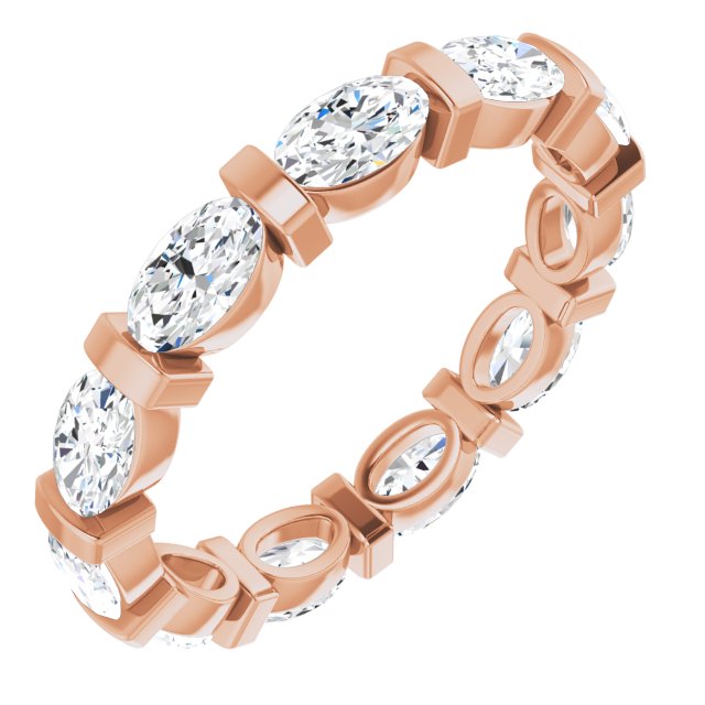 2.31 Carat Oval Diamond Eternity Band for Women - 14K White Gold Wedding Ring, Anniversary Gift, Bridal Jewelry - Perfect for Engagement, Proposal & Special Occasions