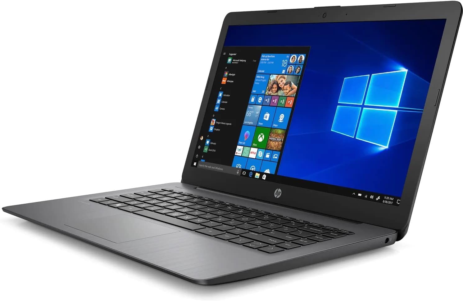 Renewed HP 14 Stream Laptop - 14-inch HD Display, Intel Celeron N4020, 4GB DDR4 RAM, 64GB eMMC, Intel UHD Graphics, WiFi, Bluetooth, Windows 11 Home in S Mode | Perfect for Students, Remote Work & Everyday Computing - Brilliant Black (Model 14-cb119ds)