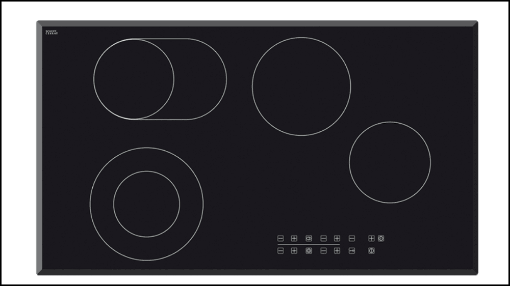 Baumatic GECE9004 90cm Ceramic Glass Electric Cooktop - 4 Zone Induction Hob for Modern Kitchen Cooking