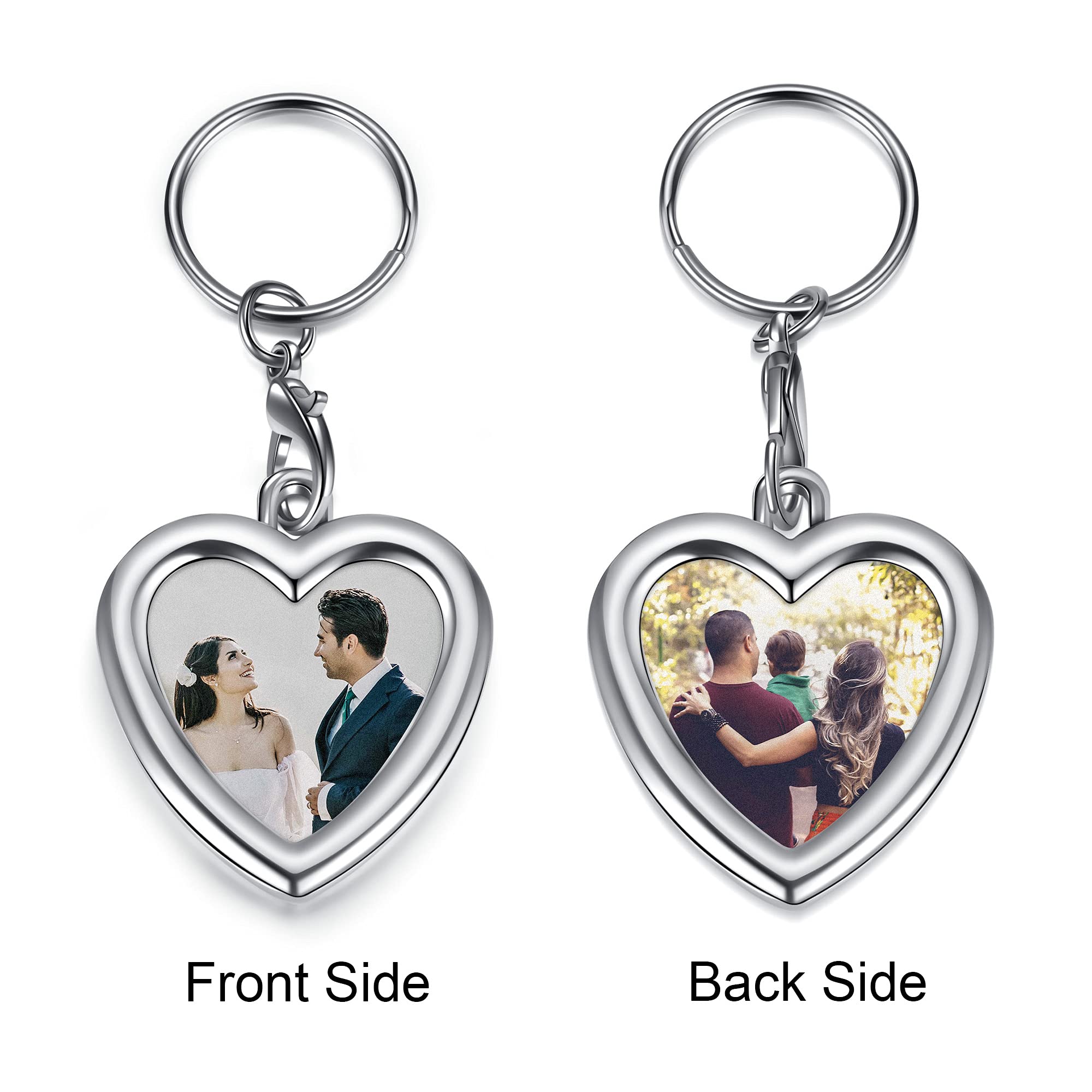 Personalized Photo Keychain - Custom Engraved Jewelry Gift for Anniversary, Birthday, Wedding - Perfect for Couples, Friends & Family Keepsakes