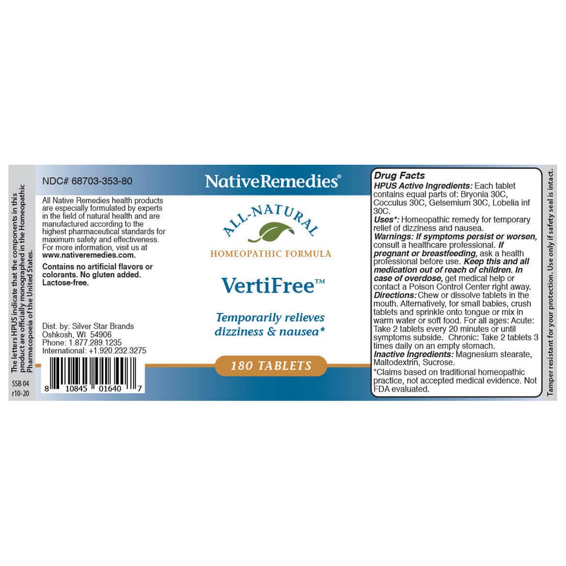 VertiFree Tablets for Vertigo Relief - 2 Pack | Natural Dizziness & Balance Support | Home, Office & Travel Use