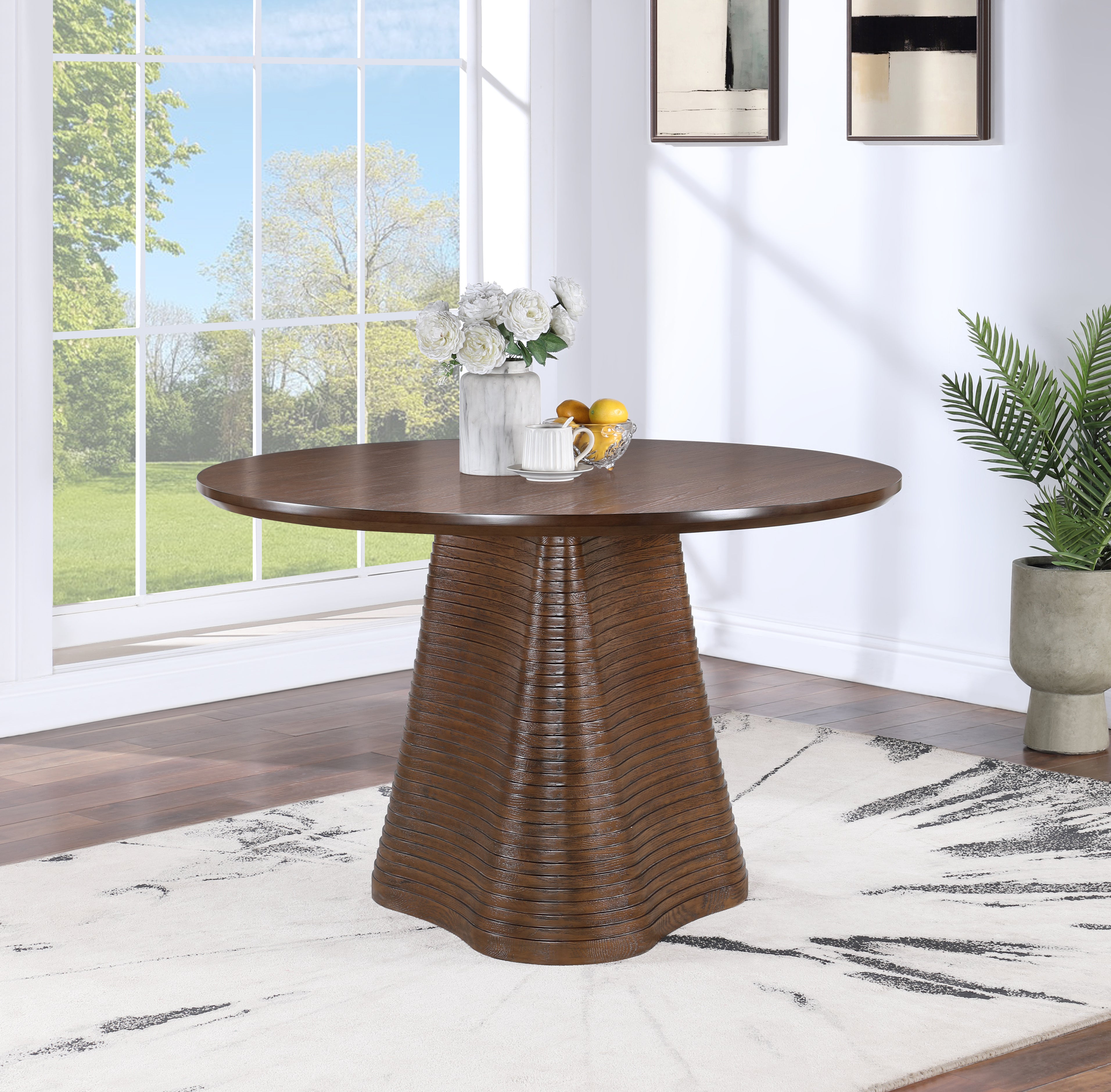Bernada Modern Dining Table Set - 6 Seater Wooden Kitchen Table with Extendable Leaf for Small Spaces | Perfect for Family Meals, Dinner Parties & Home Decor