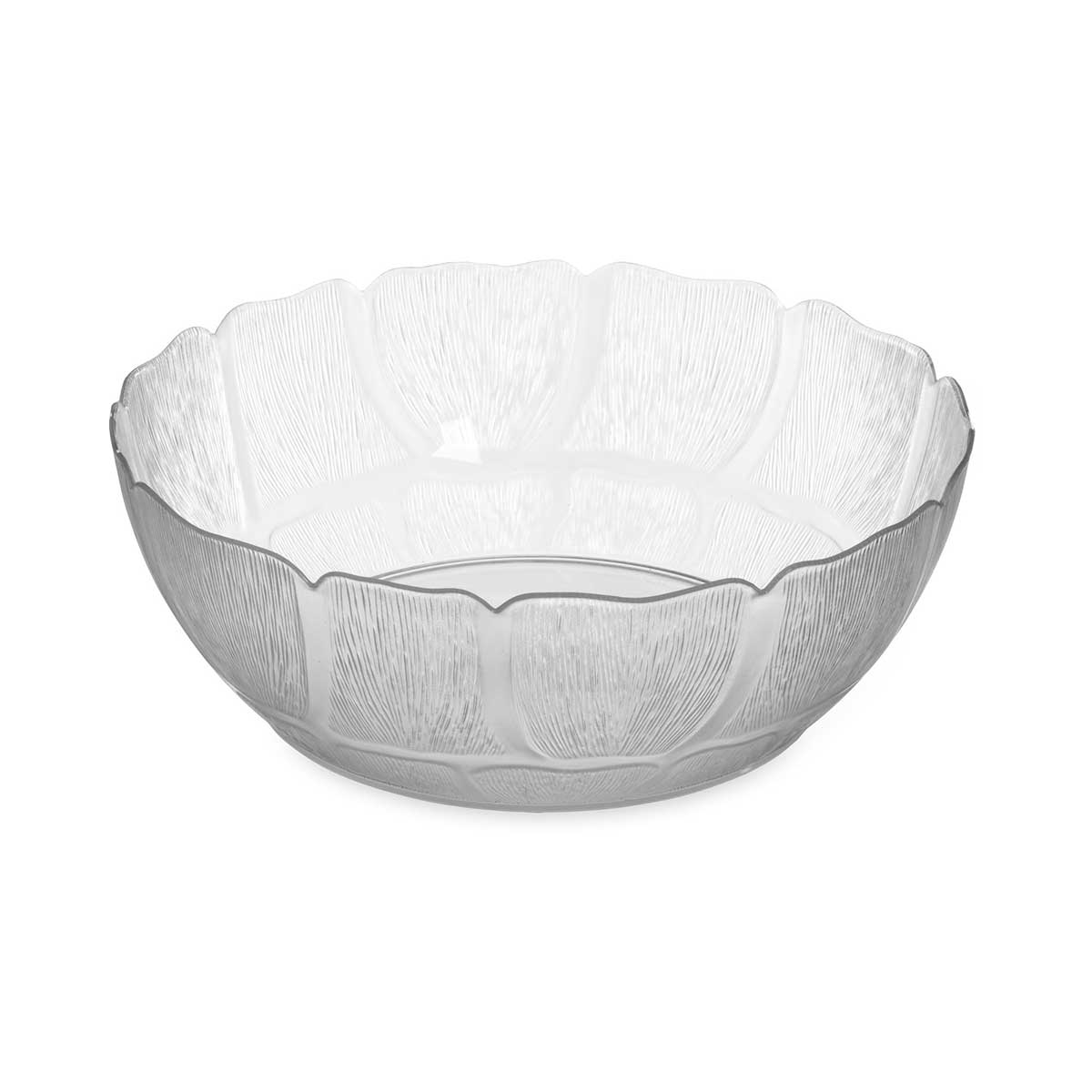 Carlisle 691407 Clear Petal Mist Bowl - 5.7 Quart Serving Bowl for Salads, Pasta & Party Snacks - Durable Plastic Mixing Bowl for Kitchen & Outdoor Entertaining