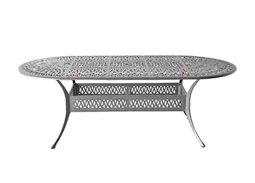 Elisabeth 7-Piece Cast Aluminum Outdoor Dining Set with Oval Table - Durable Patio Furniture for Backyard, Garden & Poolside Entertaining