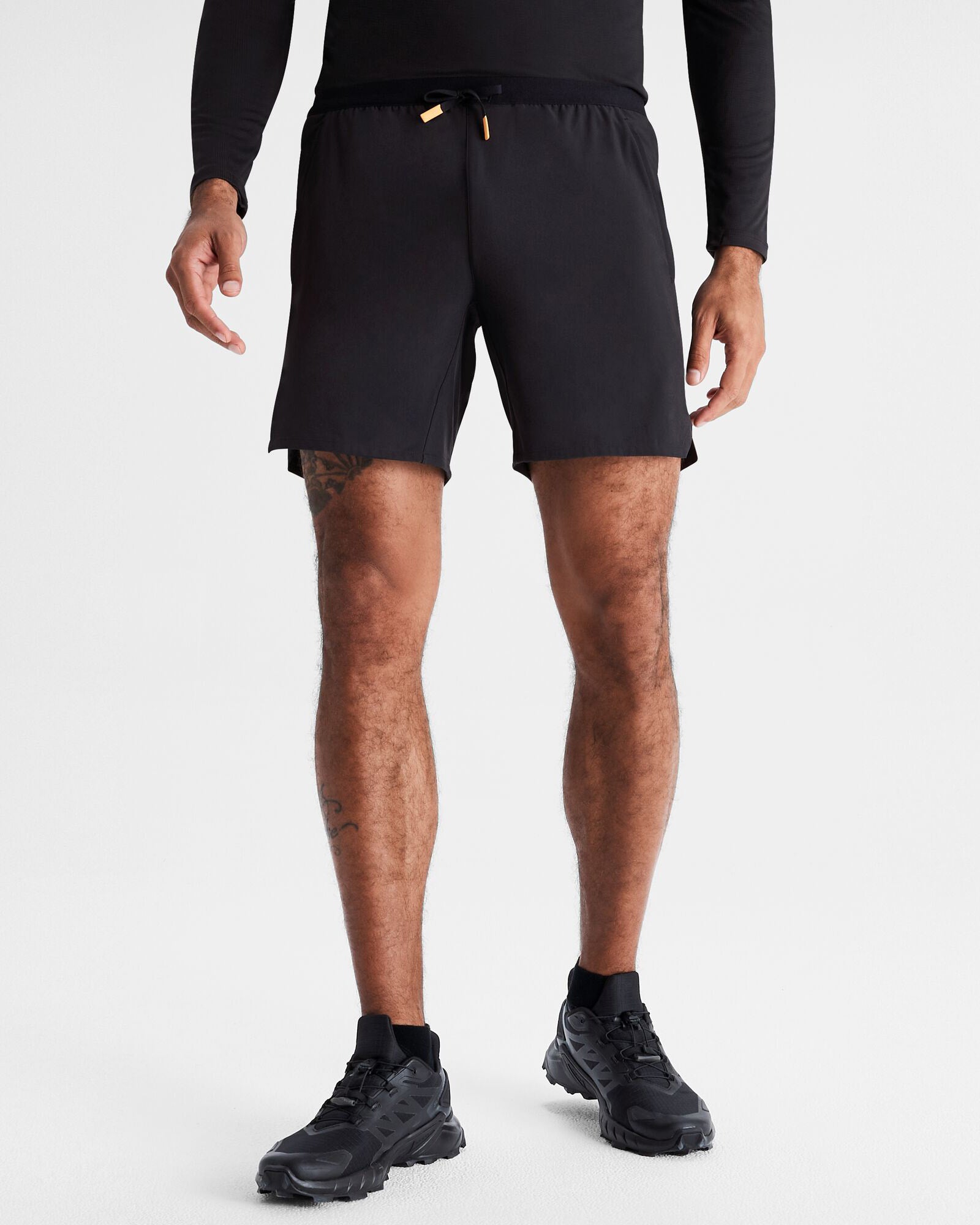 Men's Seeker 7 Inch Quick-Dry Athletic Shorts - Black Stingray - Perfect for Running, Gym Workouts & Outdoor Activities