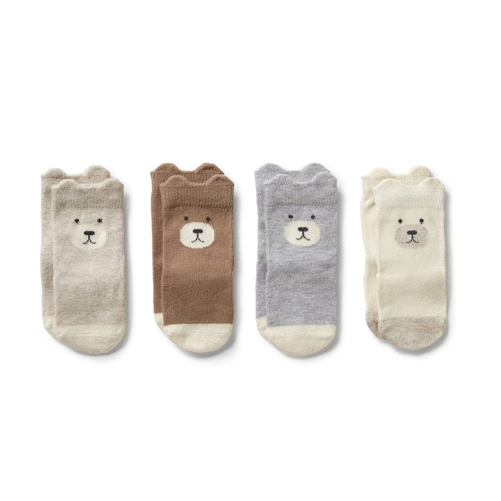 Organic Baby Socks 4-Pack - Soft Unisex Cotton Socks for Newborns & Infants - Perfect for Daily Wear, Playtime & Photo Shoots