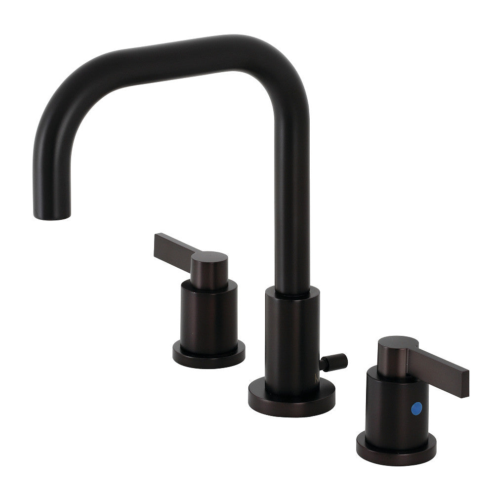 Kingston Brass FSC8938NDL NuvoFusion Widespread Bathroom Faucet with Pop-Up Drain - Modern Sink Faucet for Bathroom Vanity, Perfect for Home & Hotel Renovation