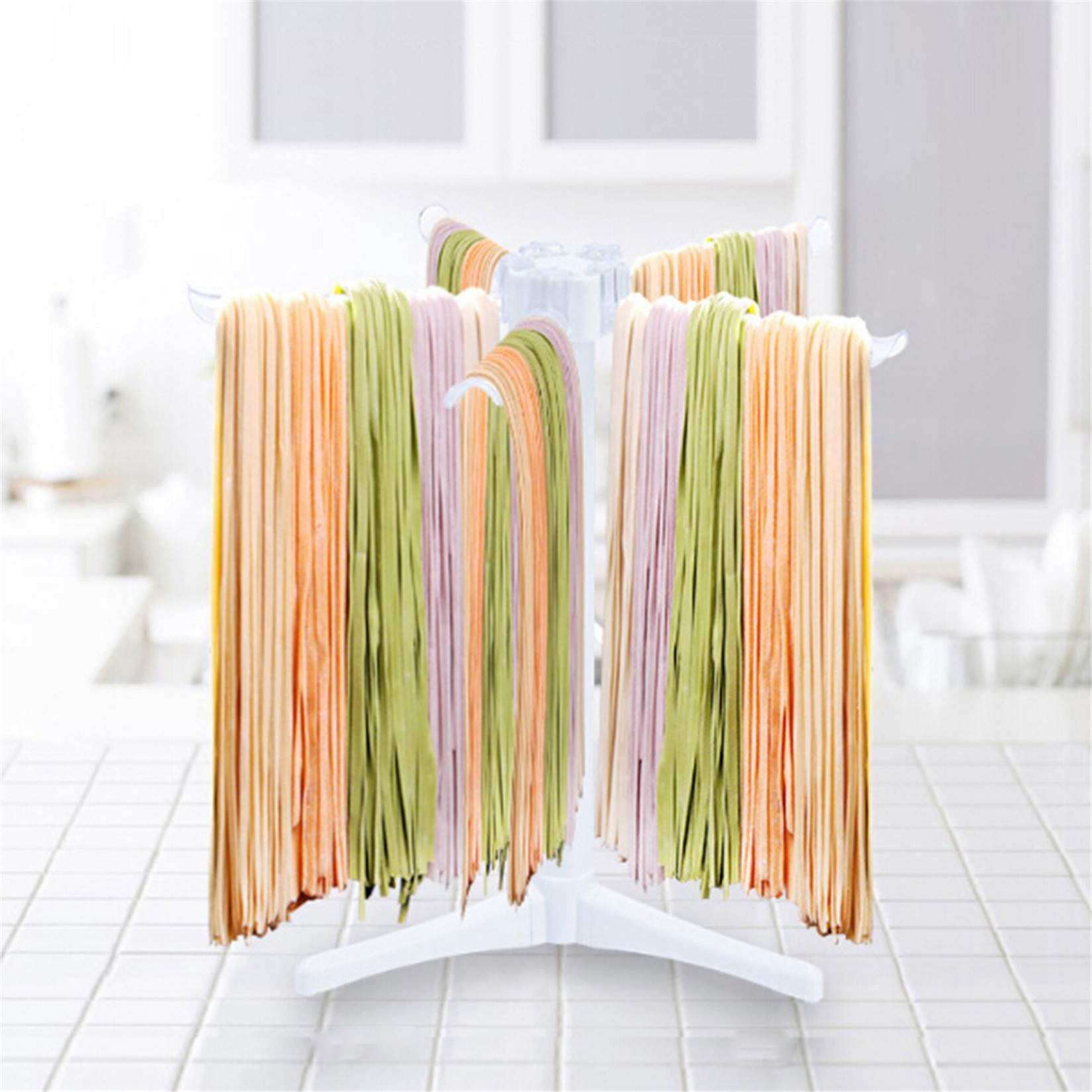 Foldable Pasta Drying Rack - Space-Saving Spaghetti & Noodle Holder for Kitchen Countertop - Perfect for Drying Homemade Pasta, Ramen, and Fettuccine After Cooking