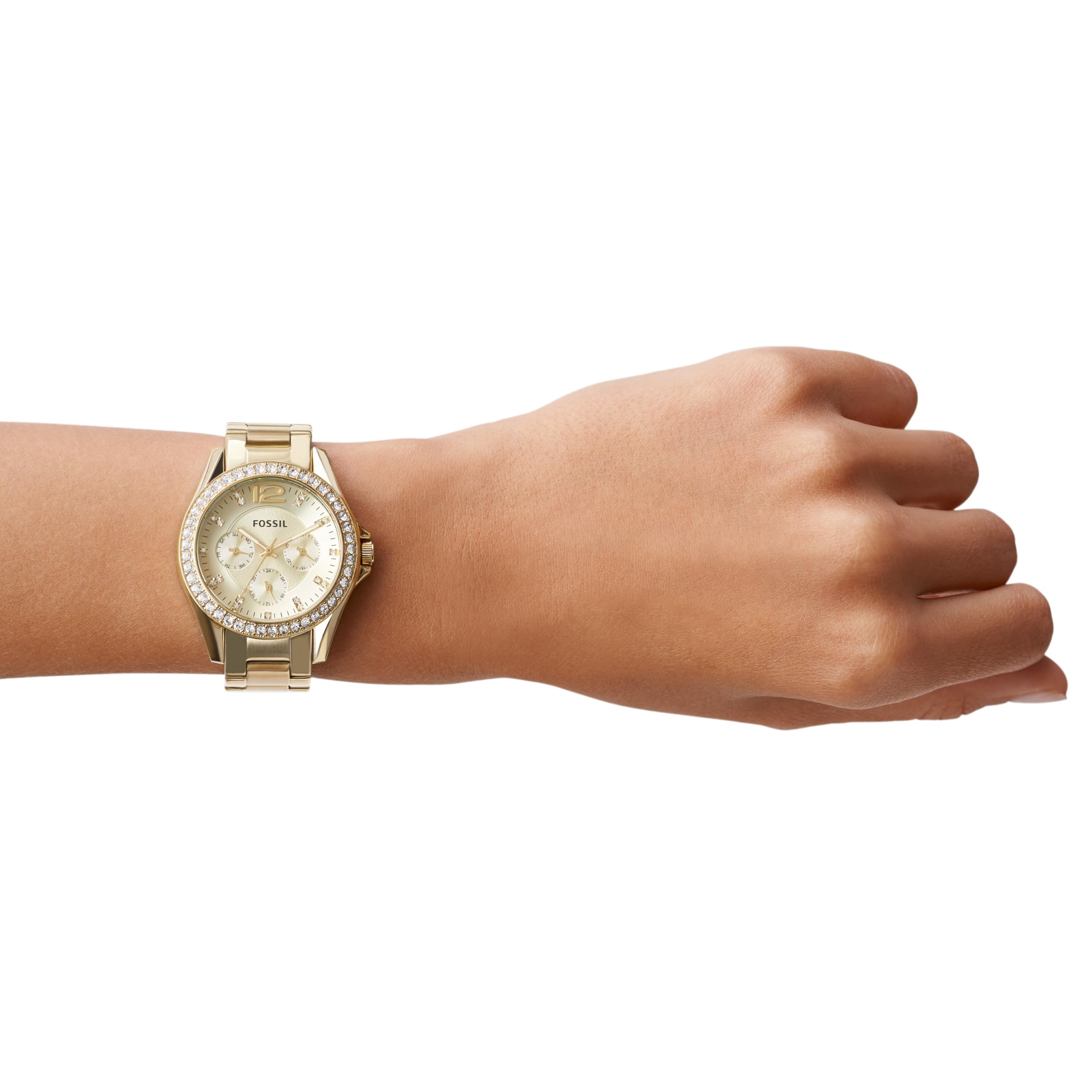 Fossil Women's Riley Quartz Stainless Steel Watch - Multifunction Chronograph, Date Display, Water Resistant - Perfect for Work, Casual Wear & Special Occasions
